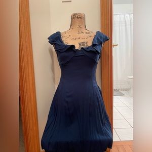 Urban Outfitters KIMCHI BLUE Blue Flowy Short Sleeve Dress